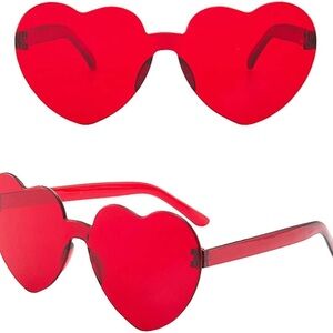 Red Heart Shaped Sunglasses